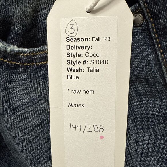 Fidelity Denim 31 x 33 Coco Wide Leg Raw Hem Anthropologie Womens Jeans NWT - Picture 7 of 7